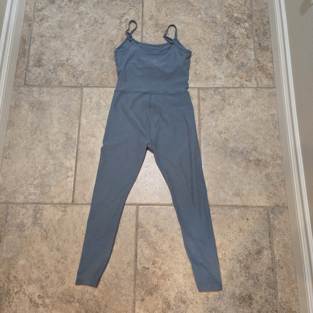Beyond Yoga Green/Blue Onsie (M) Soft, Built In Bra